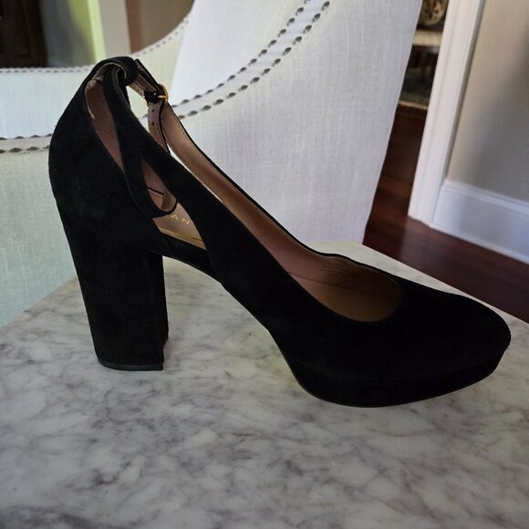 Cole Haan Women's Remi Black Suede Platform Block Heel Pumps - Picture 1 of 12